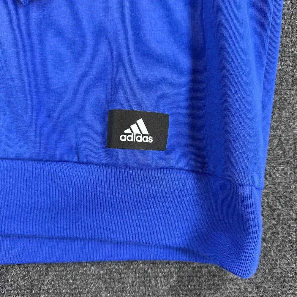 Adidas Sweatshirt Mens‎ L Large Blue Primegreen 3-Stripe Crewneck Active HB1421